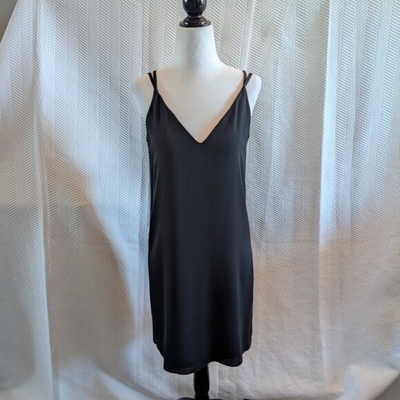Topshop Black Criss-Cross Back Mini Slip Dress Size 2 Strappy NWT Cocktail - Picture 2 of 11